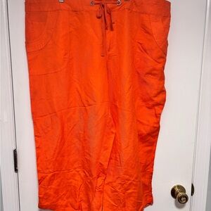 Linen Ashley Stewart Orange Capri